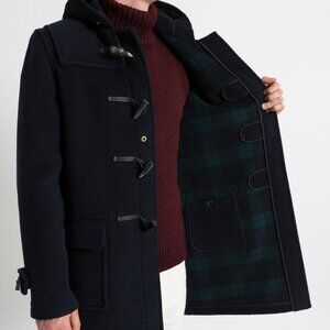 Brand New // Gloverall “Morris Duffle” Navy Black-Watch Size S – Made in England